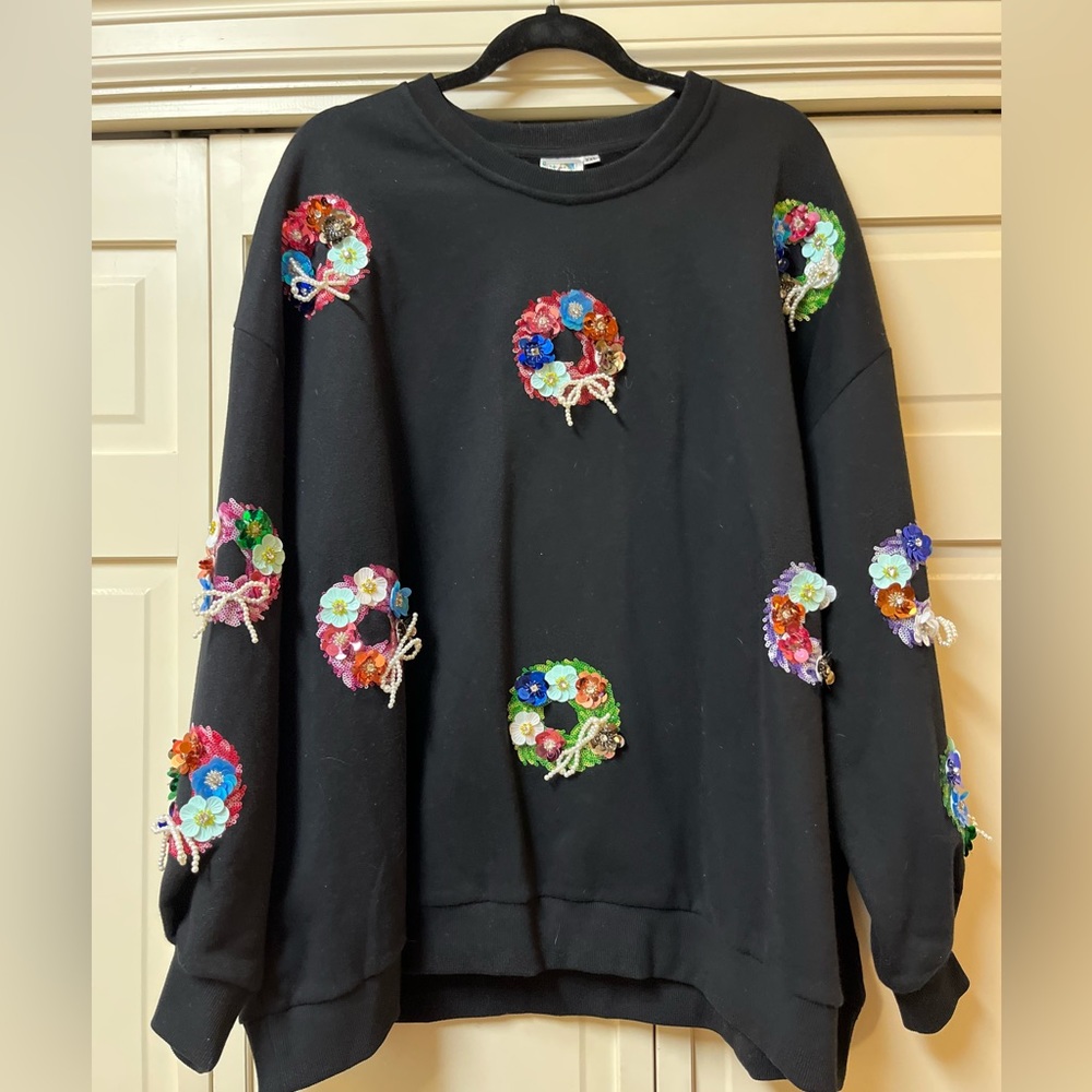 Queen of Sparkles — Christmas Wreath Sweatshirt